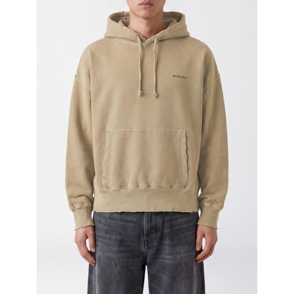 Golden Goose Men Cotton Hoodie Golden Goose With Contrasting Embroidered Logo